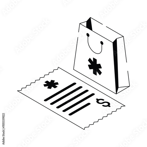 Shopping bag with a medical symbol, representing healthcare purchases