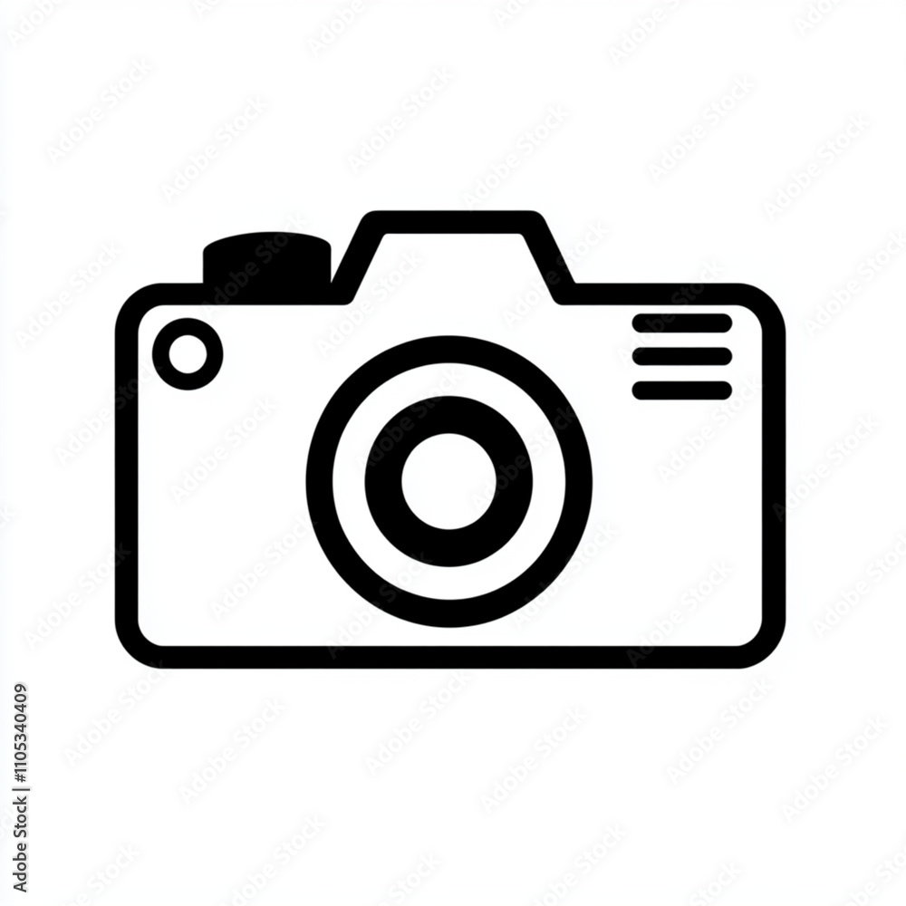 Minimalistic Vector Icon of a Camera with Clean Geometric Design Minimalistic Vector Icon of a Camera with Clean Geometric Design
