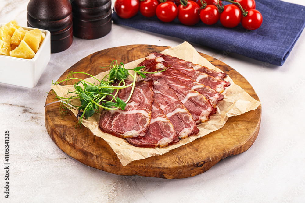 Italian pork sausage - prosciutto crudo Italian pork sausage - prosciutto crudo