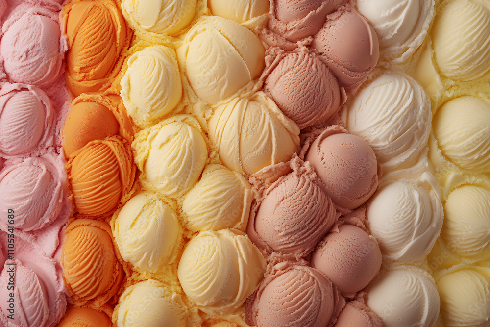 Handcrafted Gelato in Natural Fruit Flavors Display Handcrafted Gelato in Natural Fruit Flavors Display