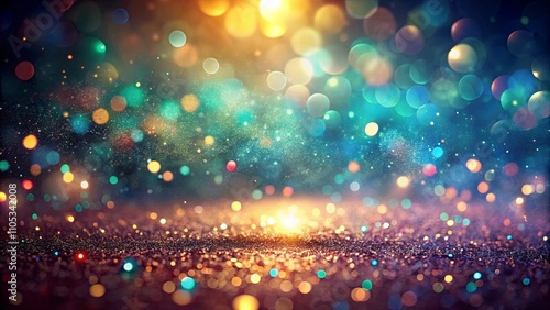 Sparkling Glitter Background with Colorful Bokeh Lights and Shimmering Texture