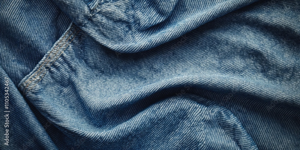 Naklejka premium Denim blue jeans texture showcases the unique patterns and details of denim jeans, highlighting the fabric s quality and appeal. Explore the captivating denim jeans texture in this image.