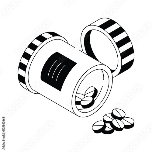 Medicine bottle spilling tablets for dosage and treatment