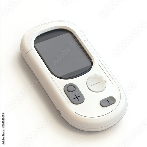 3D Cartoon Style Continuous Glucose Monitor on Solid White Background