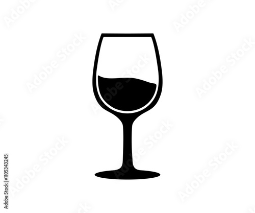 Wine glass icon. Isolated sign glass of wine vector design and illustration.


