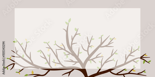 Autumn branches of trees front. Dry branches rustic plants silhouette abstract. Branch tree woods for decorative ornament, card and paper.