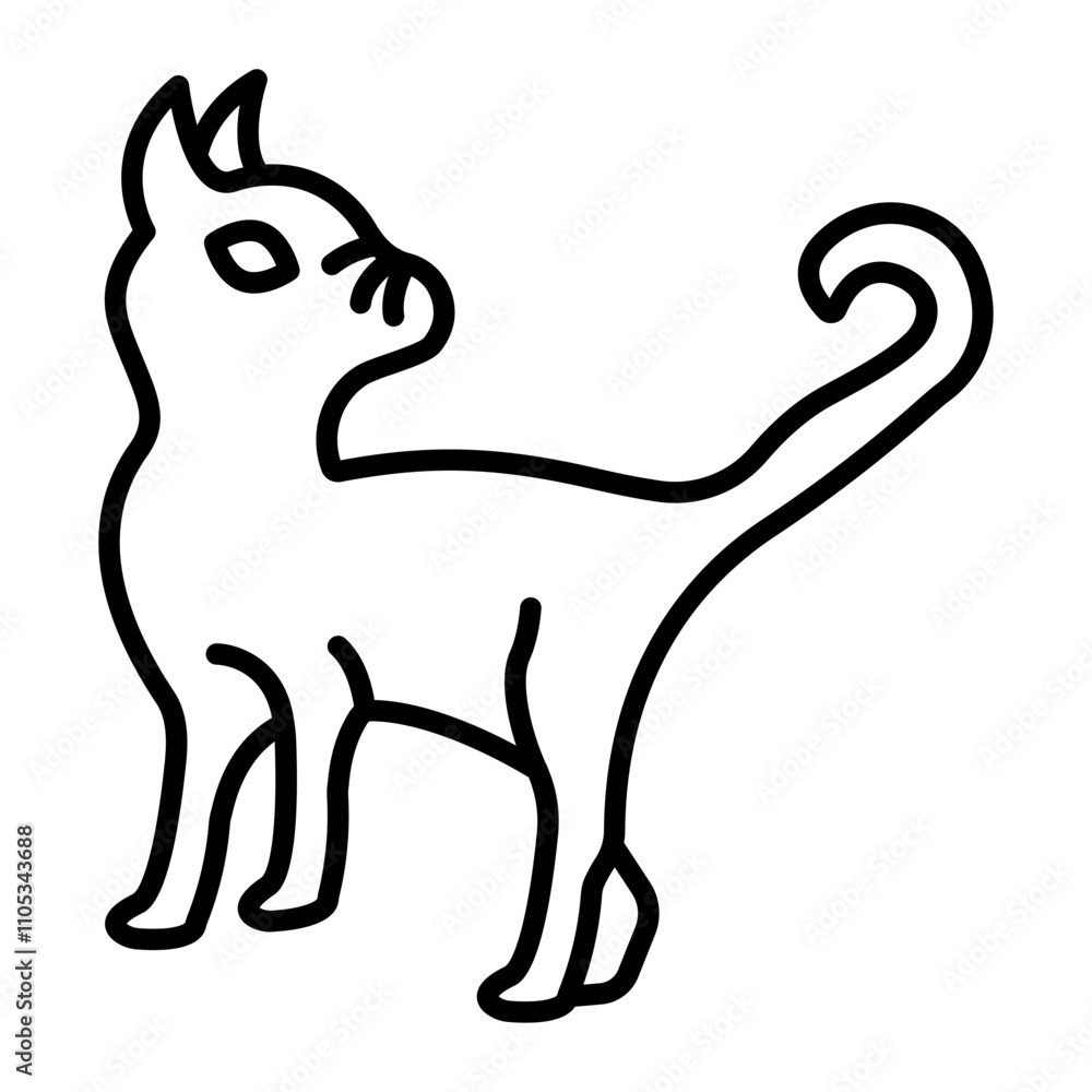 Mischievous Cat line icon Mischievous Cat line icon