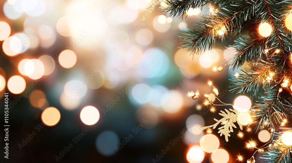 Festive bokeh border concept. Festive lights on a Christmas tree Festive bokeh border concept. Festive lights on a Christmas tree