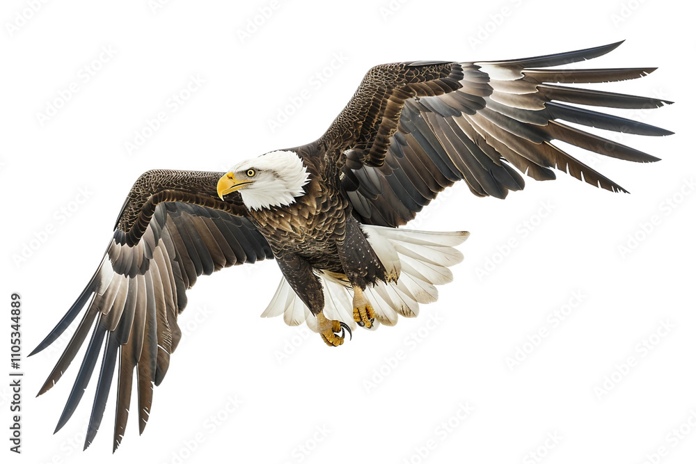Impressive Eagle Gliding Over Scenic Landscapes Isolated on Transparent Background Impressive Eagle Gliding Over Scenic Landscapes Isolated on Transparent Background