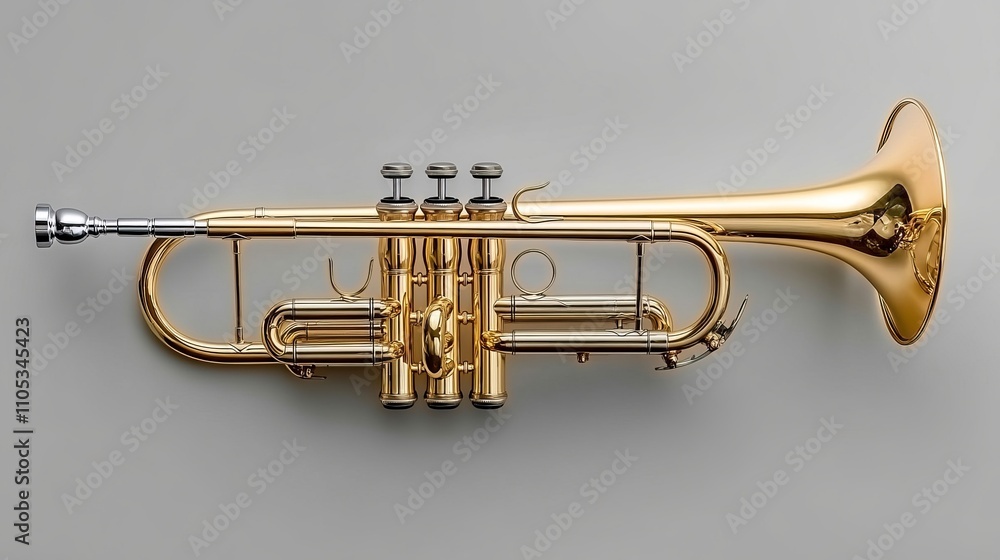 Fototapeta premium Trumpet Isolated Musical Instrument Loop alpha channel transparent background