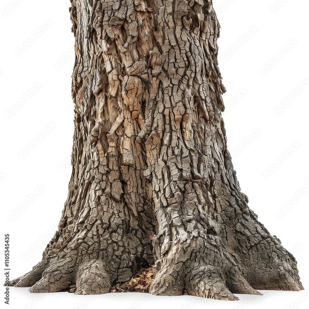 Fototapeta premium Big tree trunk white background
