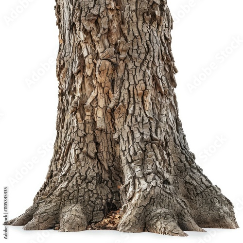 Big tree trunk  white background