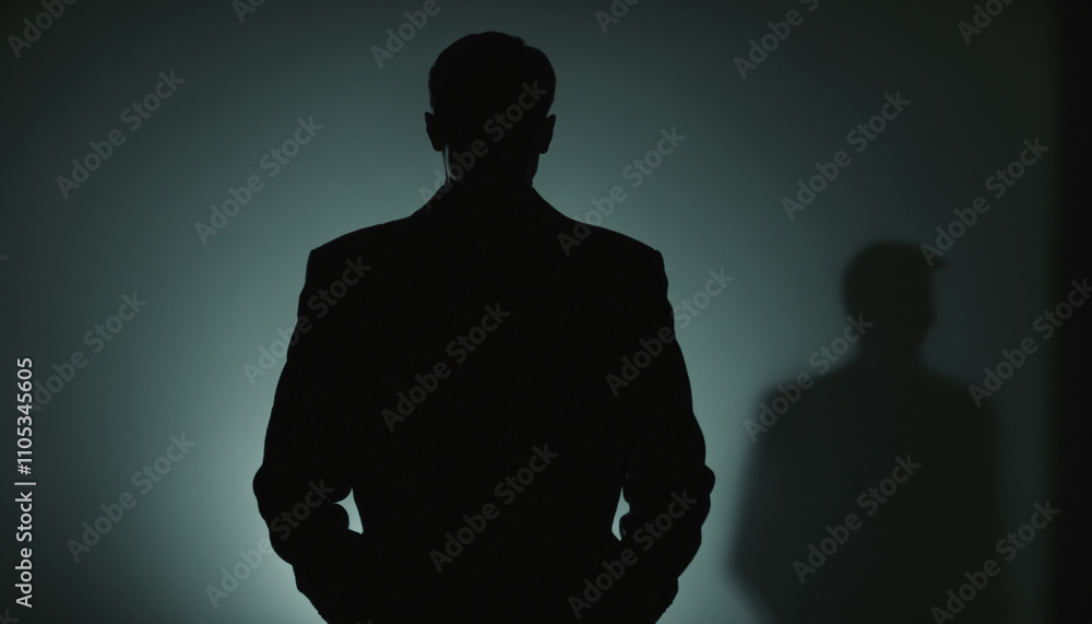 person standing in the shadows half lit. spy person standing in the shadows half lit. spy