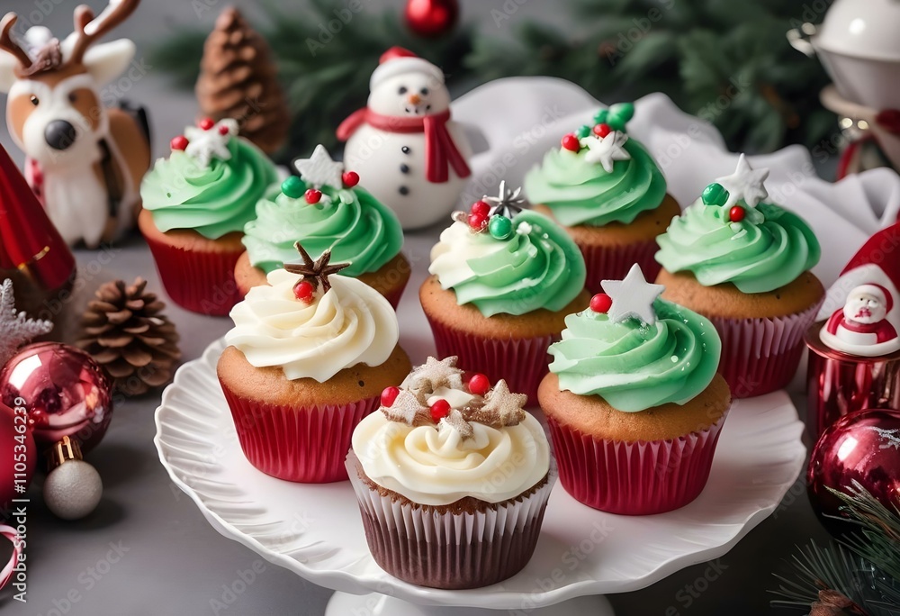 christmas cupcake with icing christmas cupcake with icing