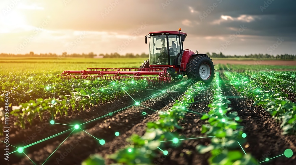 The use of precision agriculture leads to efficient resource management through real-time data collection. The use of precision agriculture leads to efficient resource management through real-time data collection.