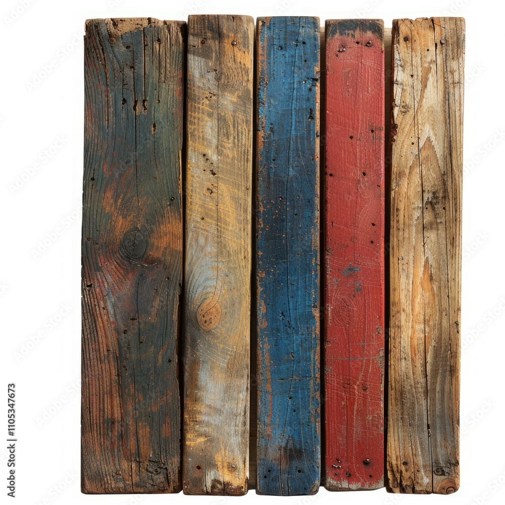 Old colored wooden advertisement plank isolated on white background. Old colored wooden advertisement plank isolated on white background.