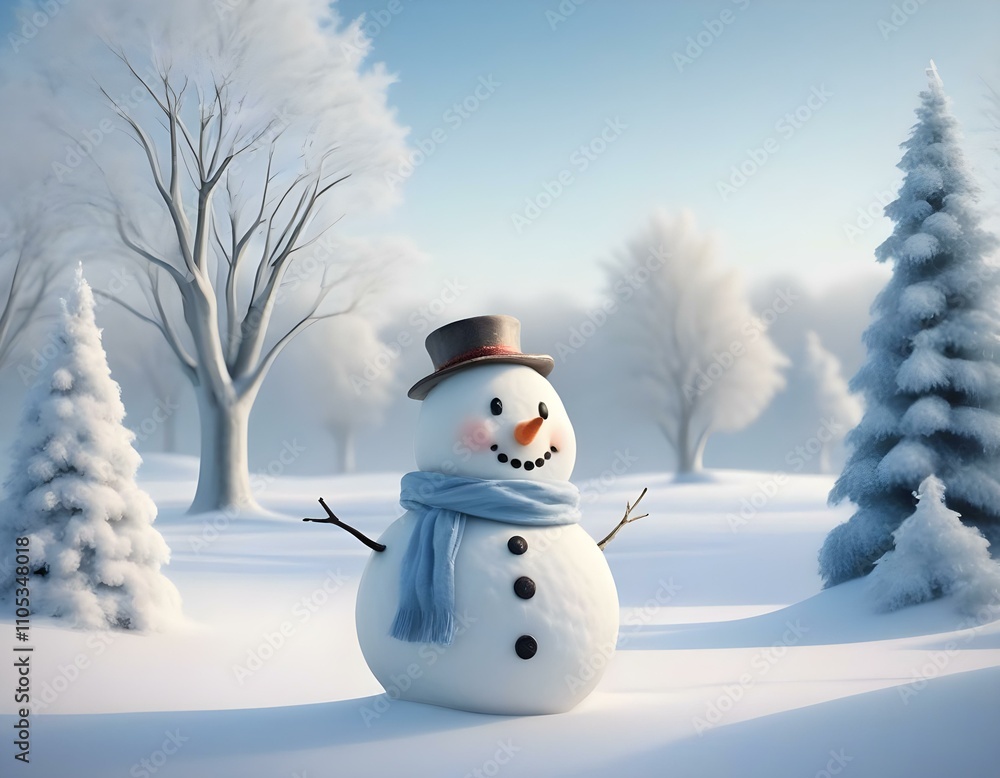 Obraz premium snowman in the snow