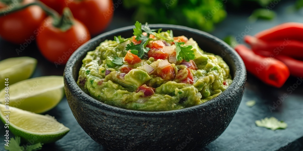 Guacamole sauce displayed on a surface, showcasing its vibrant color and texture. This guacamole sauce adds a fresh and delicious touch to various dishes, enhancing flavors with its rich taste. Guacamole sauce displayed on a surface, showcasing its vibrant color and texture. This guacamole sauce adds a fresh and delicious touch to various dishes, enhancing flavors with its rich taste.