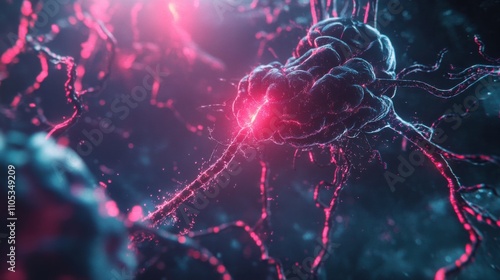 Nervous system pathways controlling the release of hormones shown in a visual guide. photo