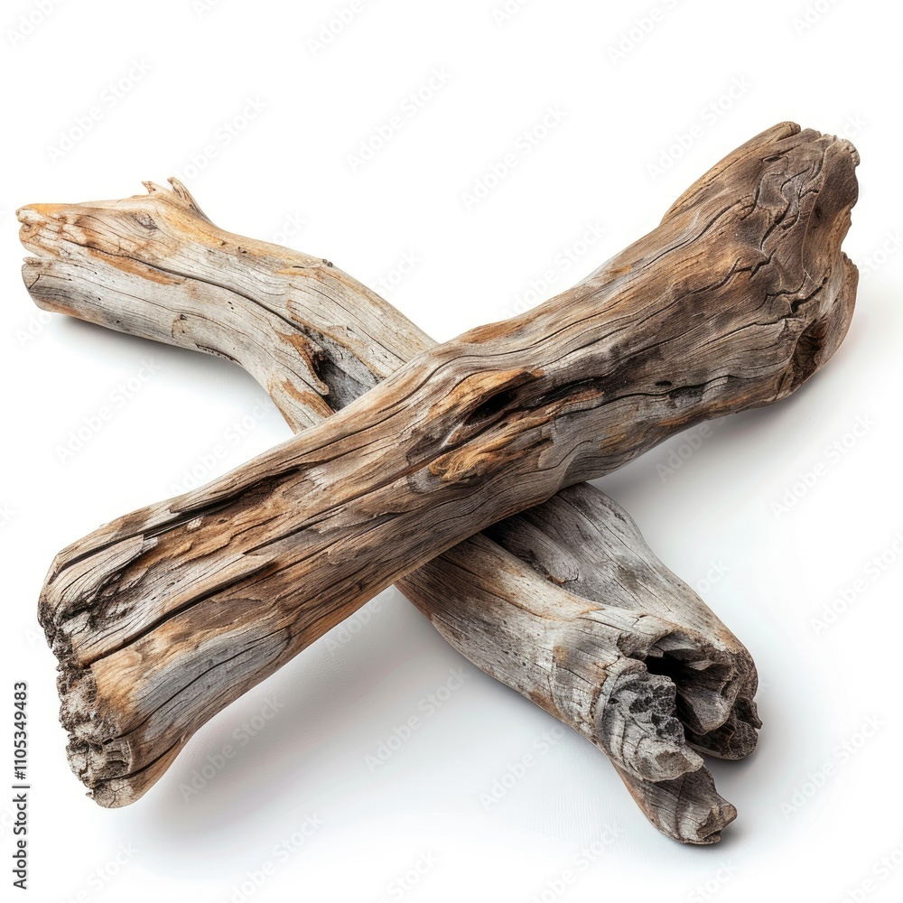 Driftwood piece isolated on white background. Driftwood piece isolated on white background.