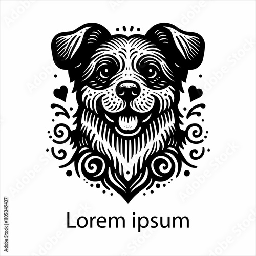 Wallpaper Mural Hand drawn dog animal logo Torontodigital.ca