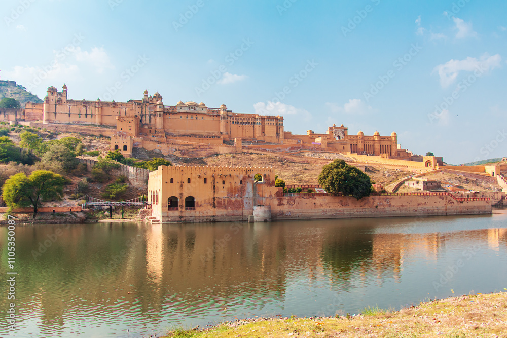 View of Amer Fort and Palace (Amber Fort) in Jaipur, Rajasthan, India. View of Amer Fort and Palace (Amber Fort) in Jaipur, Rajasthan, India.