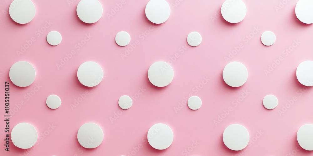 White polka dots on a pink background create a charming paper pattern. This high quality photo captures the delightful essence of white polka dots, perfect for various design projects. White polka dots on a pink background create a charming paper pattern. This high quality photo captures the delightful essence of white polka dots, perfect for various design projects.