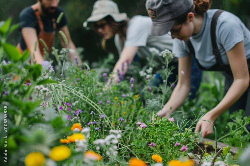 Generative AI Image of Gardener Caring for Flowers and Plants in a Vibrant Greenhouse Garden Generative AI Image of Gardener Caring for Flowers and Plants in a Vibrant Greenhouse Garden