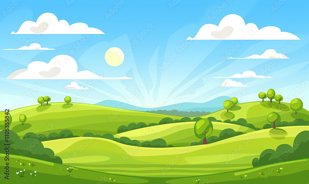 landscape with field and blue sky landscape with field and blue sky