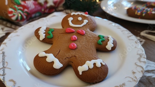 Christmas Holiday Background.Gingerbread Man