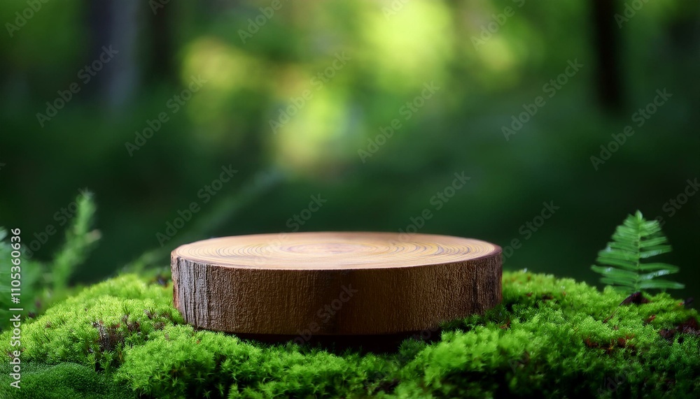 closeup shot of stump in the forest, product photography closeup shot of stump in the forest, product photography