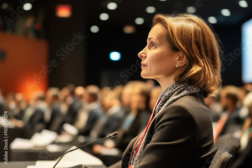 Speaker giving to an audience in conference hall at business event, Business and entrepreneurship concept.
