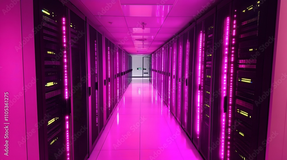 Fototapeta premium A network of cables with orange and green lights. The cables are connected to a server. The server is likely a computer or a server that is used for data storage or processing