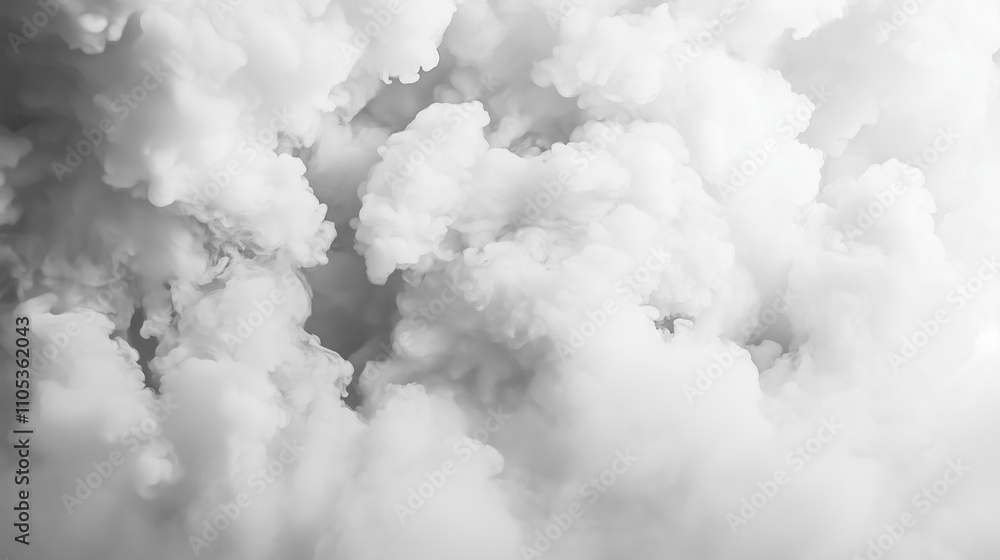 White fluffy clouds of smoke isolated on a white background White fluffy clouds of smoke isolated on a white background