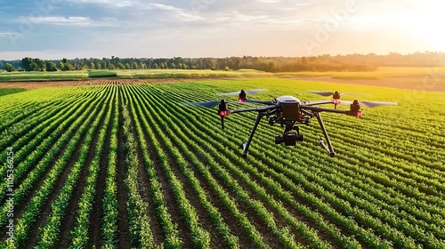 Revolutionizing farming efficiency with drones in crop management.