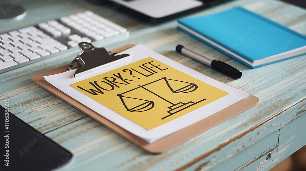 Work-Life Balance, balancing career and personal life, productivity and balance, work-life harmony, modern workspace setup Work-Life Balance, balancing career and personal life, productivity and balance, work-life harmony, modern workspace setup