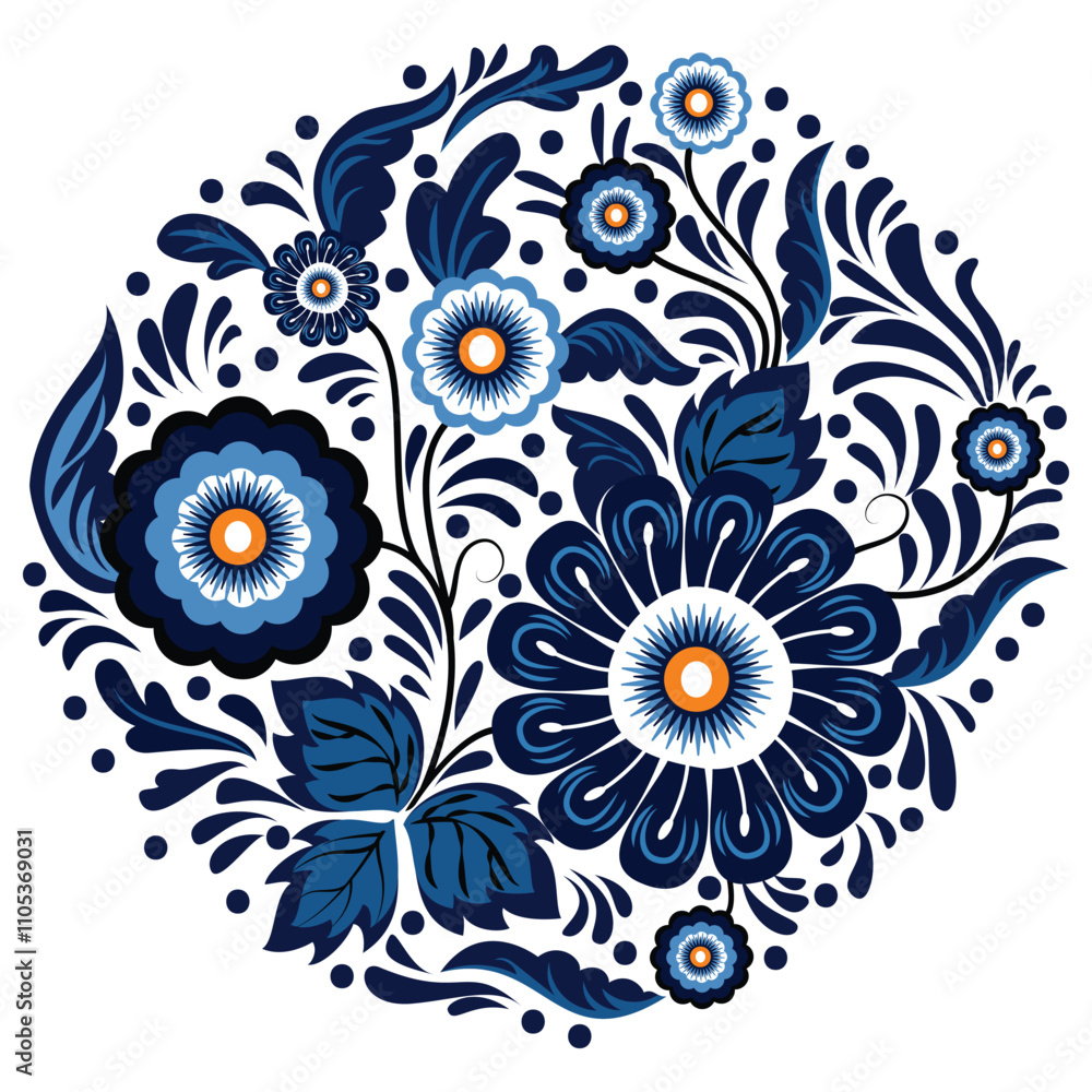 Fototapeta premium Abstract Color vector floral pattern Design