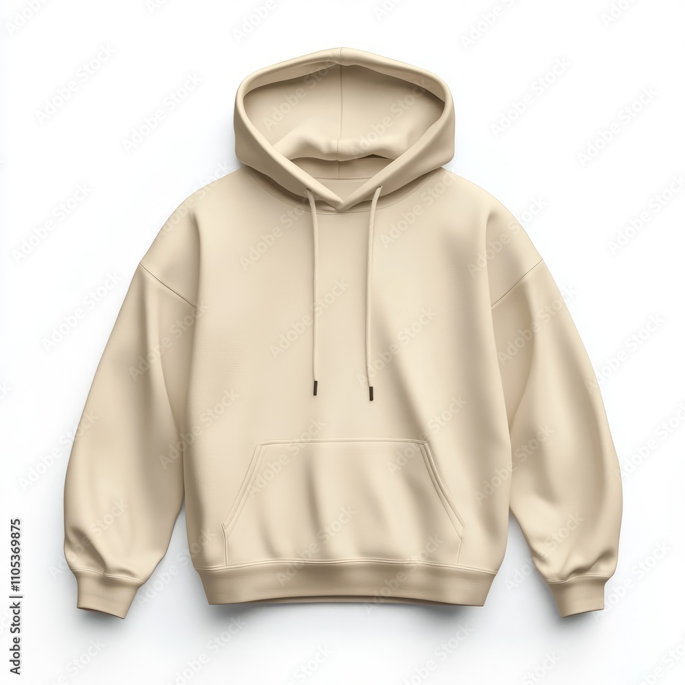 realistic high quality Cream hoodie mockup isolated realistic high quality Cream hoodie mockup isolated