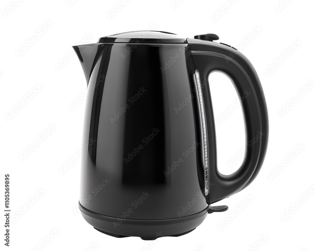a black electric kettle on a white background a black electric kettle on a white background