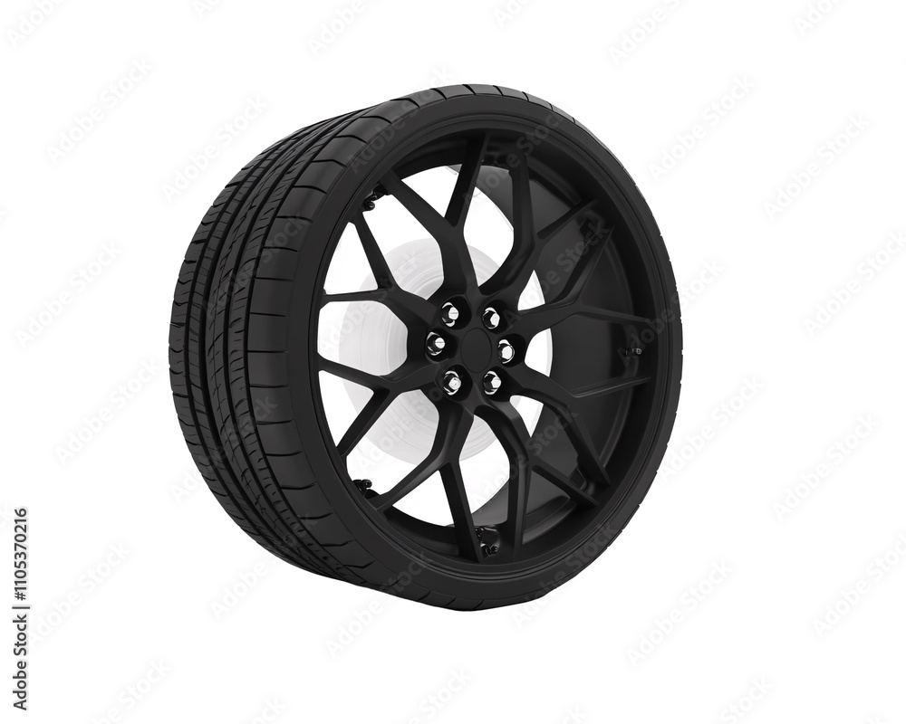 a black tire with black rims a black tire with black rims