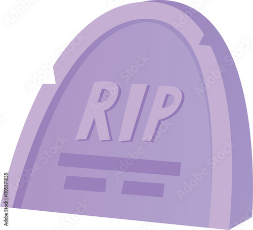 Tombstone cartoon icon. Death symbol. Grave burial