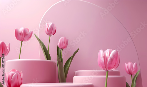 pink tulips in a vase