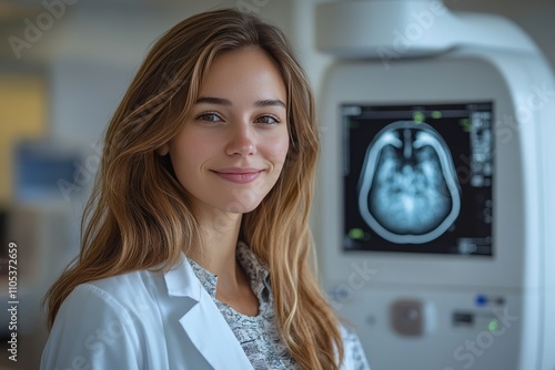 A radiologist explaining a patient's scan in a consultation room. Generative AI