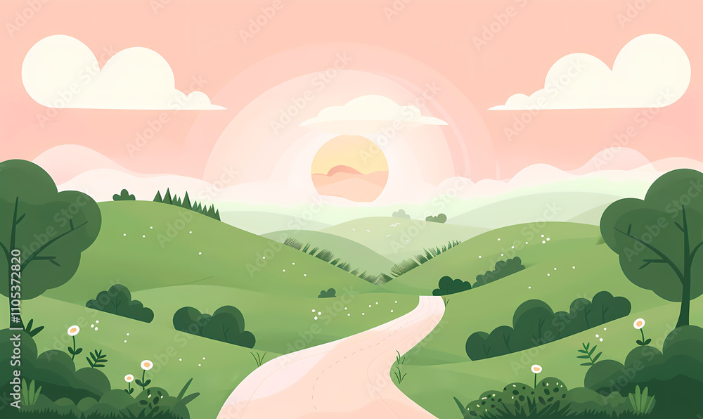 Fototapeta premium landscape with mountains