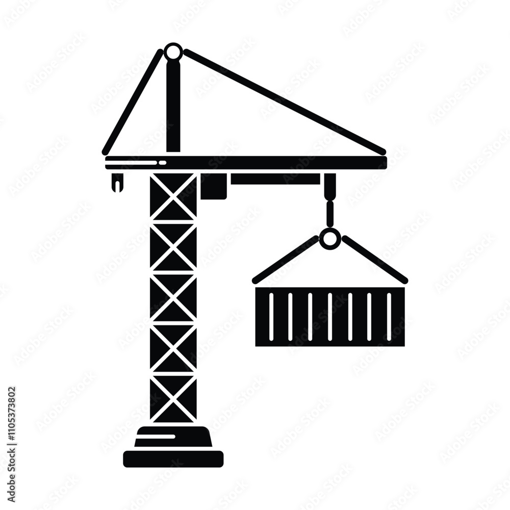 Crane icon vector on white background Crane icon vector on white background