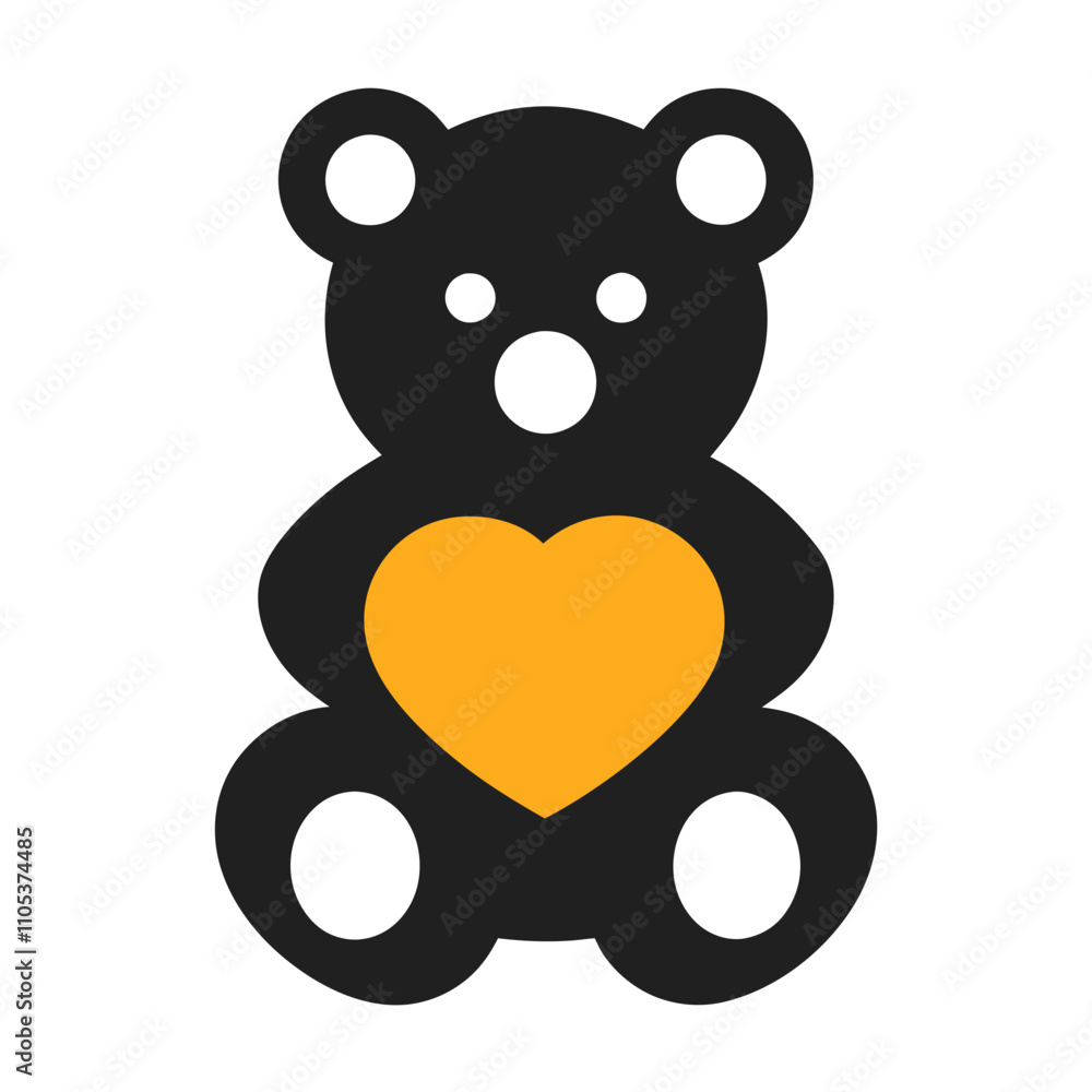 Obraz premium panda with heart vector illustration