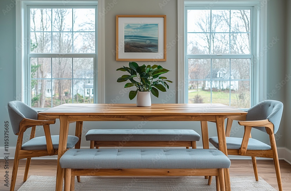 Cozy dining room with natural light and simple decor for gatherings Cozy dining room with natural light and simple decor for gatherings