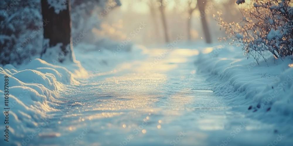Fototapeta premium Serene Snowy Lane
