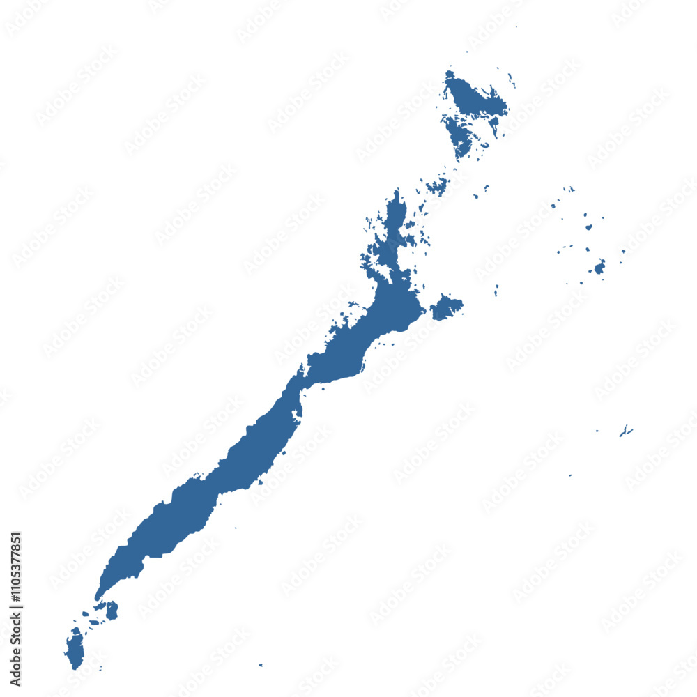 Fototapeta premium Vector outline map of Palawan island of Philippines 