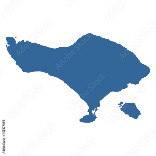 Vector outline map of Bali island of Indonesia
